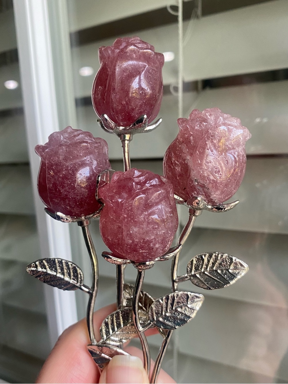 🌸💗 STRAWBERRY QUARTZ CRYSTAL ROSE 💗🌸 - Picture 2 of 5